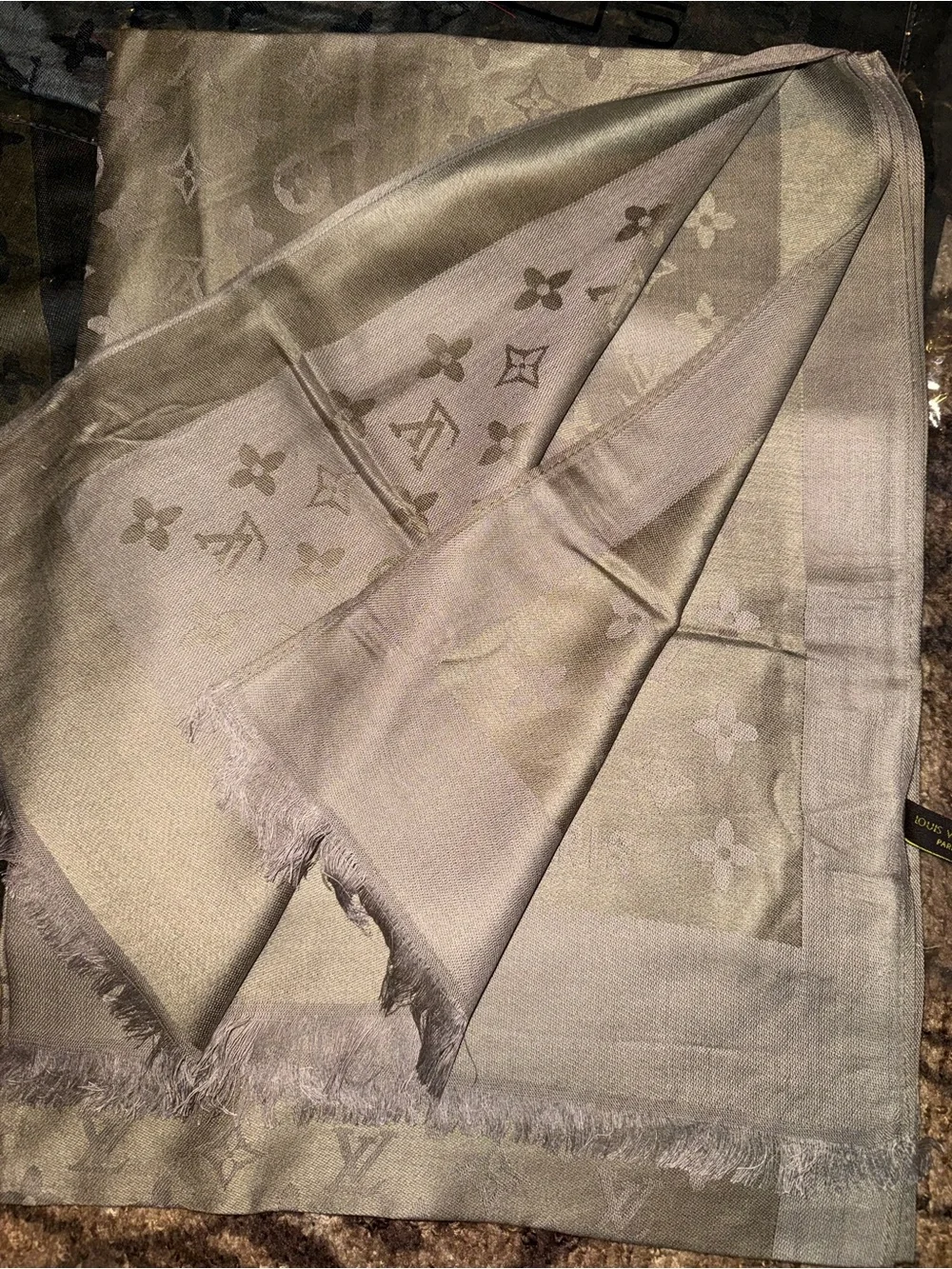 Tan/Tan Reversible Silk & Cashmere Fashion Scarf/Wrap- NWT
